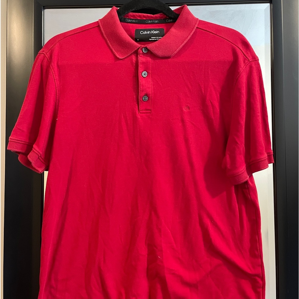 Red Calvin klein polo